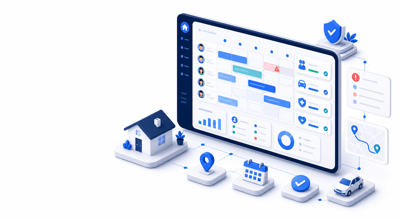 Home care scheduling assistant illustration