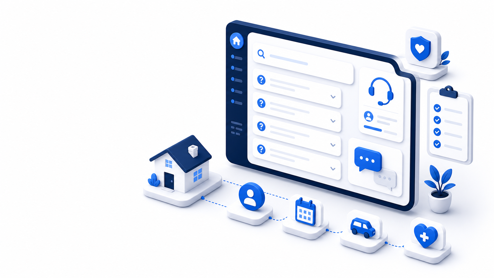 Home care support illustration
