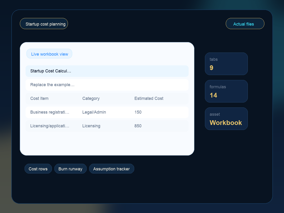 Home Care Startup Planner calculator preview